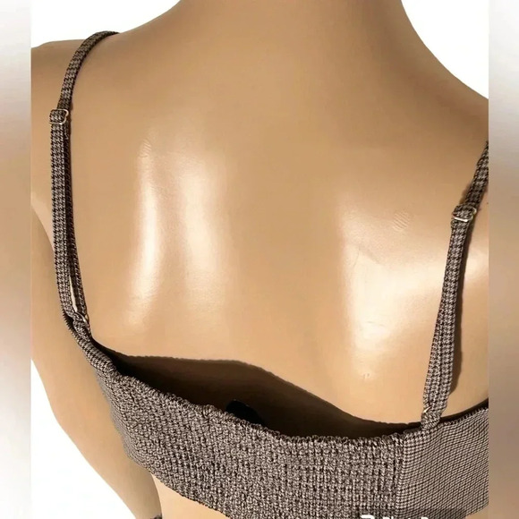 House Of Harlow 1960 Houndstooth Bralette Top With Smocked Back Adjustable Strap - Picture 4 of 6